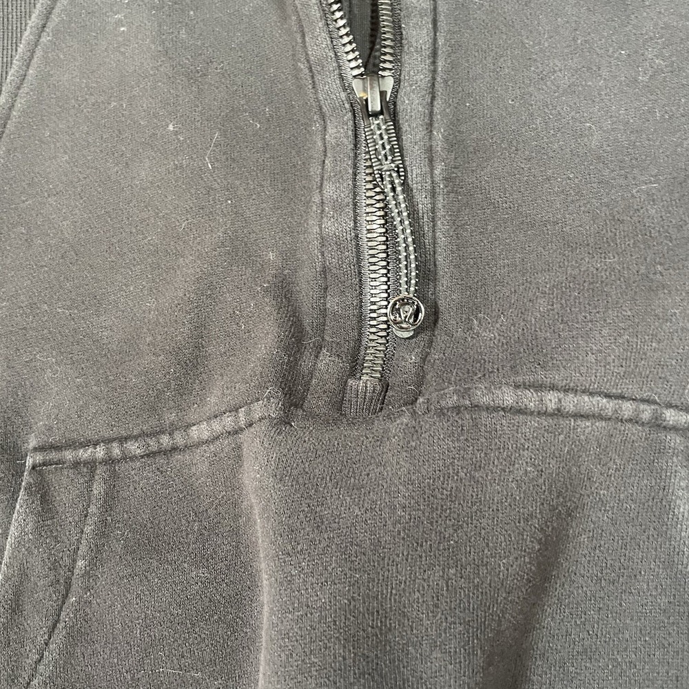 Lululemon 1/2 Zip Scuba Pullover Size XS/S Black Cropped Sweatshirt Boxy Fit Top - Picture 6 of 9